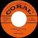 Words of Love 45 single lable