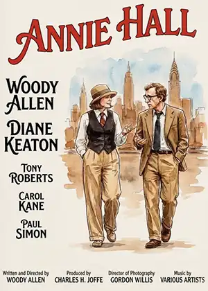 Image of poster for the 1977 movie Annie Hall