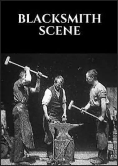 Poster for the 1893 film Blacksmith Scene
