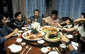 Dining scene with family from the movie Eat Drink Man Woman