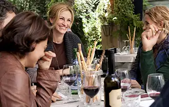 Dining scene from the movie Eat Pray Love