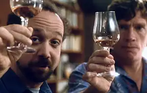 Miles and Jack toasting with wine glasses from the movie Sideways