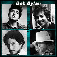 Four pictures of Bob Dylan
