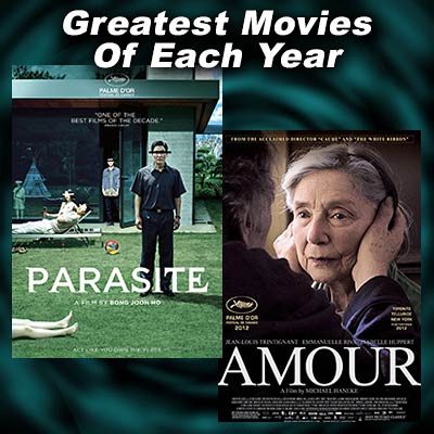 Movie Posters for Nomadland, and Parasite