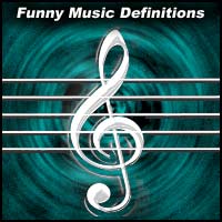treble clef and text title Funny Music Definitions
