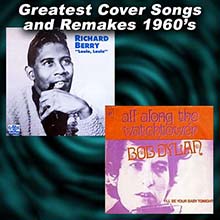 Two record sleeves for Louie Louie and All Along The Watchtower
