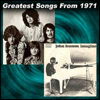 record cover art for Stairway to Heaven by Led Zeppelin and Imagine by John Lennon