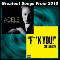 record cover art for Rolling in the Deep by Adele and F**k You (Forget You) by Cee Lo Green