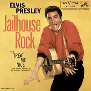 Jailhouse Rock by Elvis Presle single record cover