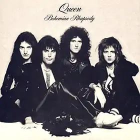 Bohemian Rhapsody Bohemian Rhapsody single sleve cover with the band Queen sitting